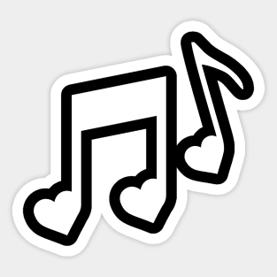 Music Note Love Heart Minimal Design Sticker